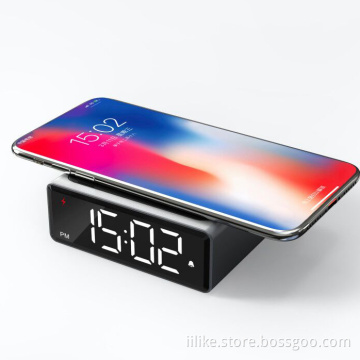 Three in One Wireless Charging Alarm Clock, Phone Power Bank and Iphonee Earphone Charger